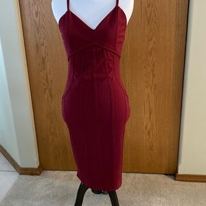 Burgundy, mid iris, cocktail, dress, size small